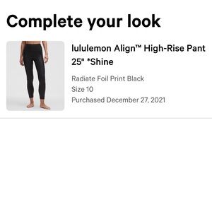 Lululemon Black High-Rise shine Leggings - size 10